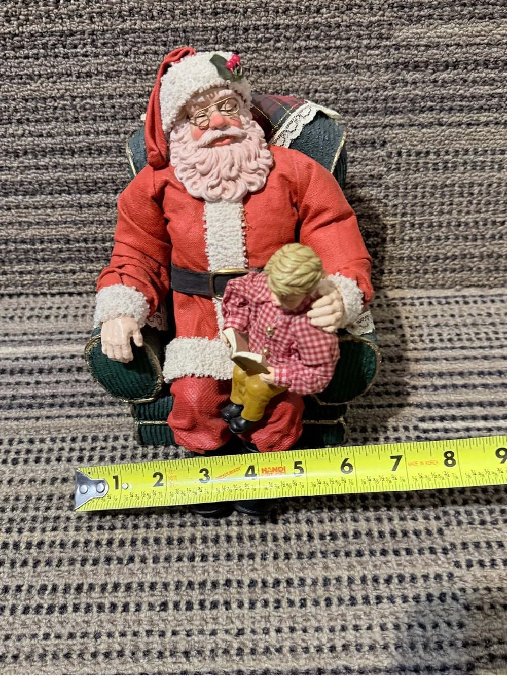 Vintage Dillards Holliday Santa with Child Figurine  Christmas Deco